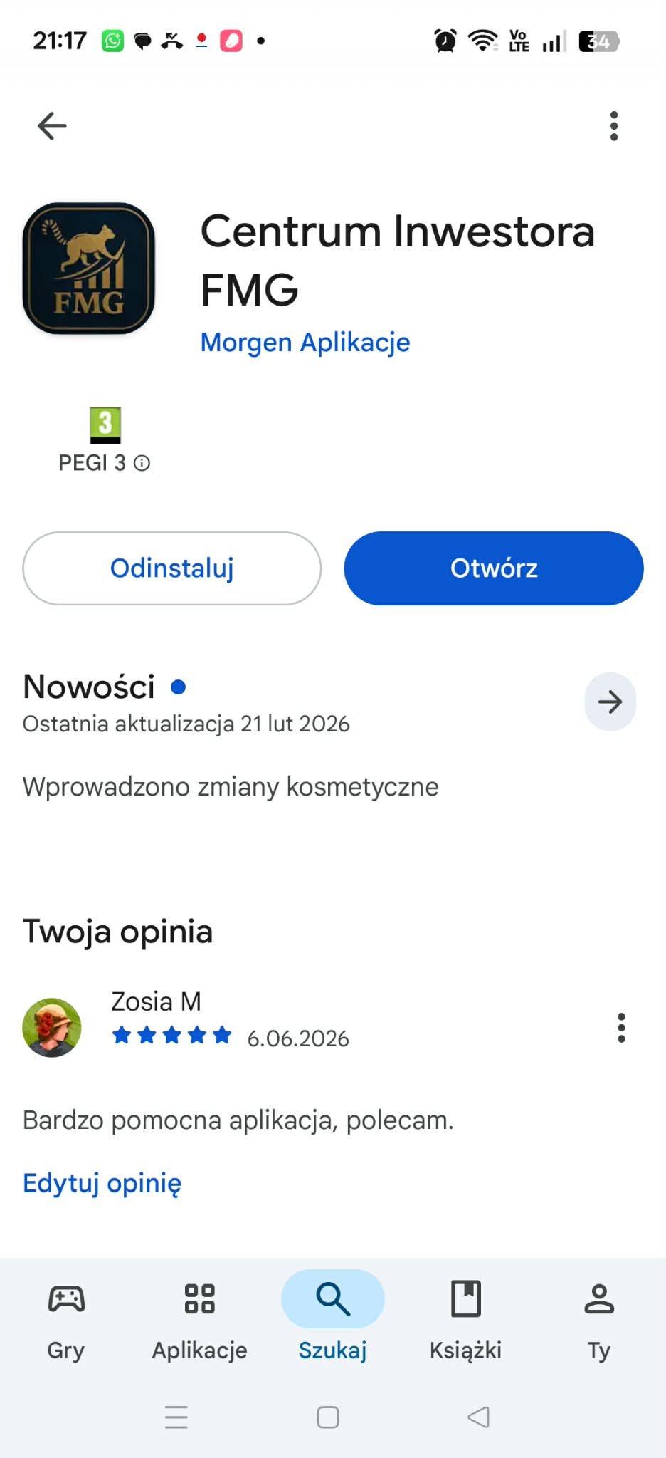 Aplikacja Centrum Inwestora FMG w sklepie Google Play
